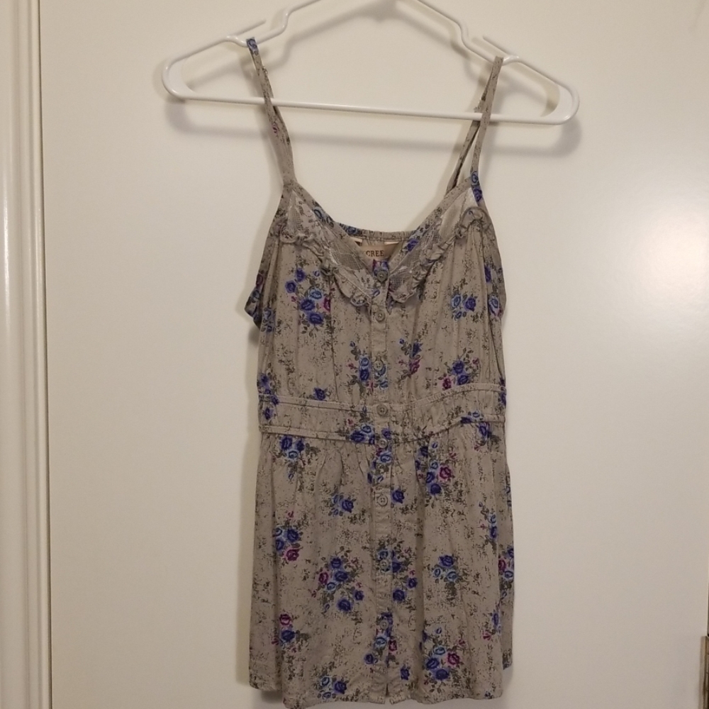 Floral button down tank